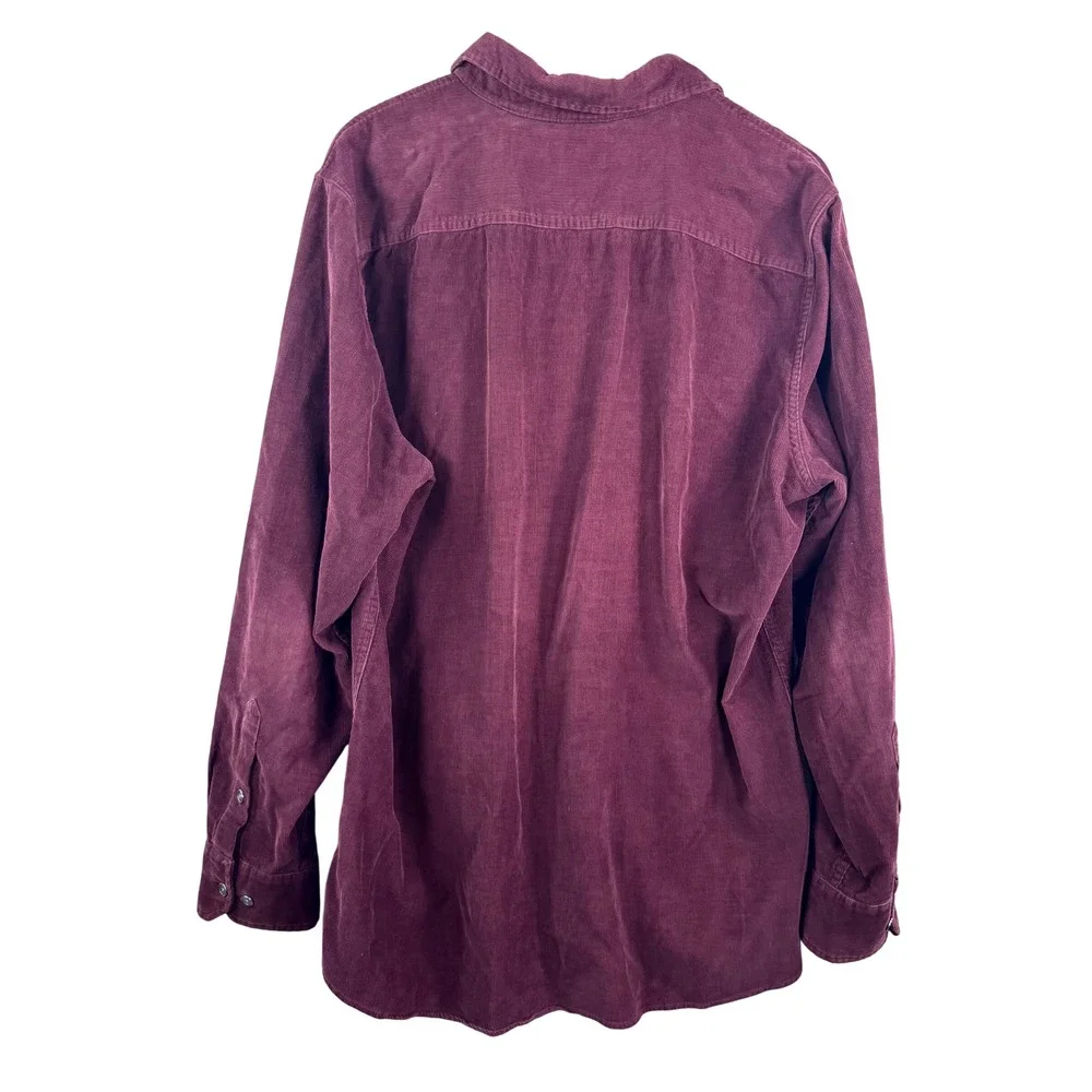 Banana Republic Burgundy Corduroy Long Sleeve Button shirt sz‎ XL preppy